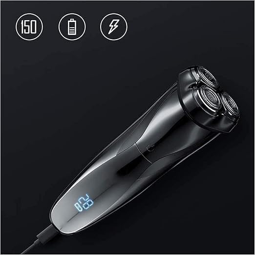 Electric Razor 3D Rechargeable Waterproof Electric Shaver Wet &amp Dry Rotary Shavers for Men Electric Shaving Razors with Pop-up Trimmer LED Display 150 Mins Battery Life for Shaving
