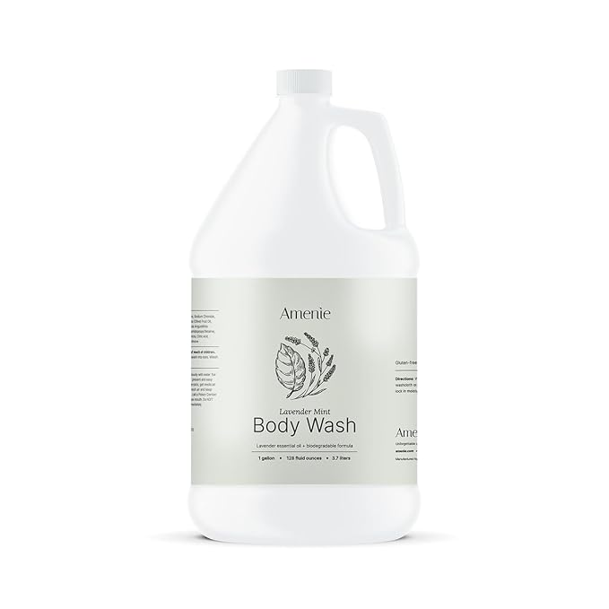 Lavender Mint Body Wash - 1 Gallon Refreshing &amp Nourishing Wash for All Skin Types Natural &amp Paraben-free Bulk Size for Spa &amp Hotel Use