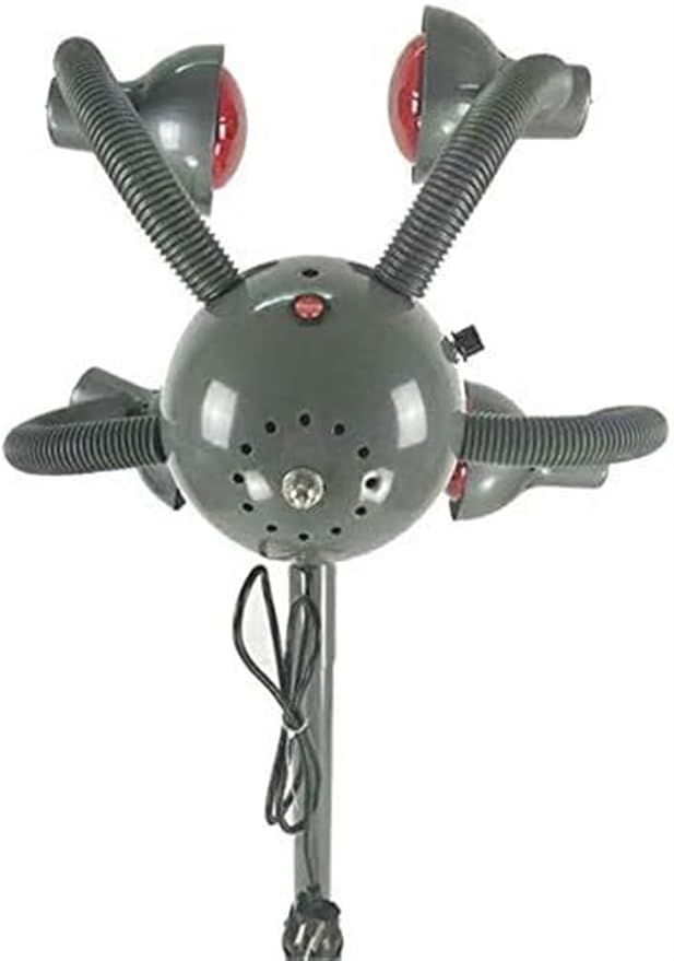 5 Head Infrared Heat Lamp Salon Hair Steamer 750W Hair Dryer Color Processor Spa Barber Adjustable Temperature Equipment with Rolling Wheels Bulbs