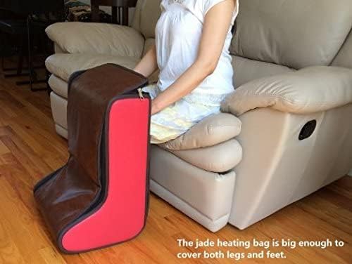 H&ampB Luxuries Heated Full Body Wraps 2 in 1 Multifunction Natural Jade Barrel Leg Foot Warmer and Far Infrared Natural JadePromotes Circulation and Muscle Relaxation