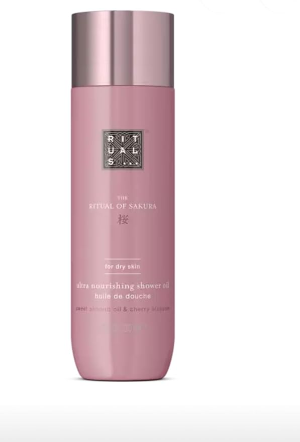 RITUALS The of Sakura Ultra Nourishing Shower Oil Sweet Almond Oil and Cherry Blossom for Dry Skin Pink 6.7 fl oz /200 ml