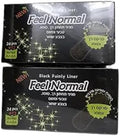 Feel Normal Disposable Black Panty Liners for Women 36 pcs with Protective Layer for Extra Protection Against Leaks. Pack of 2