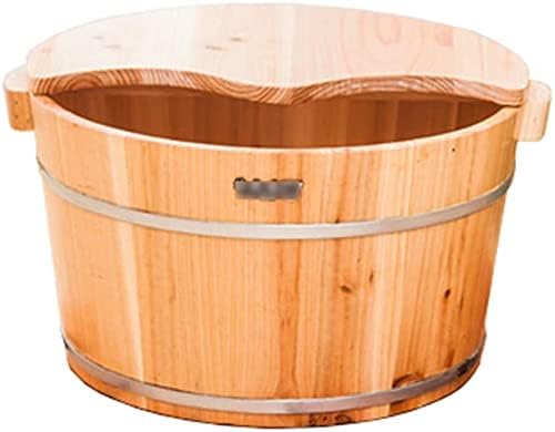 Foot Tub Wooden Foot Basin Fragrant Fir Foot Bath Barrel Sauna Footbath Tub Household Foot Soaking Basin Wooden Foot Washing Bucket Pain Fatigue Relief Foot Washing Barrel (Color : 3)Massage Roll