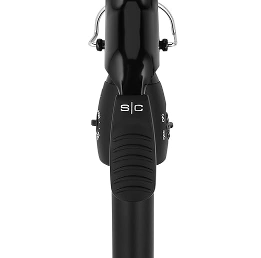 StyleCraft Stay-Temp Black Gold Professional Curling Iron with Extra-Long Thumb Grip Extended Barrel Marcel