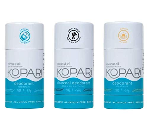 Kopari Aluminum Free Deodorant Combo 3 Pack | Vegan Gluten Free Cruelty Free Non-Toxic Paraben Free For Men &amp Women Odor Protection Naturally Derived Plant Based Ingredients | 2.0 oz