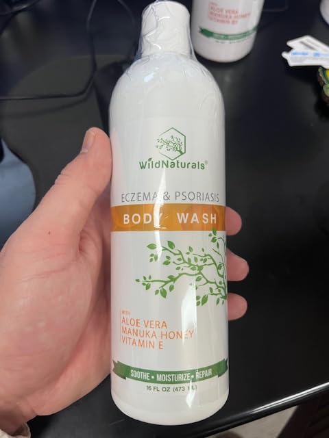 Wild Naturals Moisturizing Eczema Body Wash – Gentle Psoriasis Body Wash for Itchy Dry Skin Relief – Eczema Soap for Redness and Flareups – Hydrating Cleanser for Women and Men