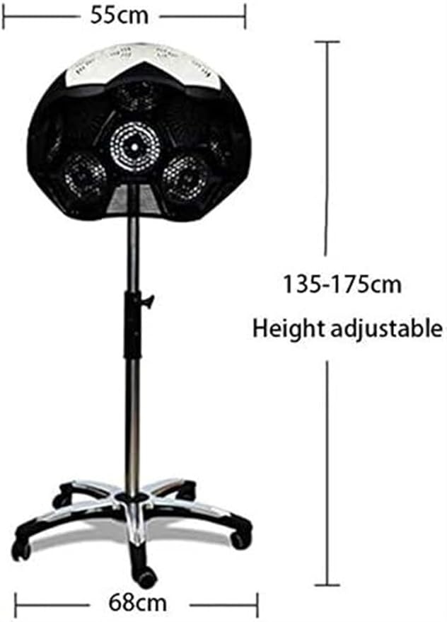 800w Professional Floor Hair Steamer for Dyeing Hood Dryer with Heat Timer with Rolling Base Salon Barber Beauty 60 Minutes Time Setting/A