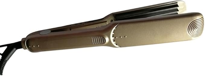 Hair Crimper Crimping Iron Professional 1.5 inch Plate Crimper Hair Tool Corrugation Curler Titanium Flat Iron Adjustable Temperature Corn Perm Corrugated Curler Gold
