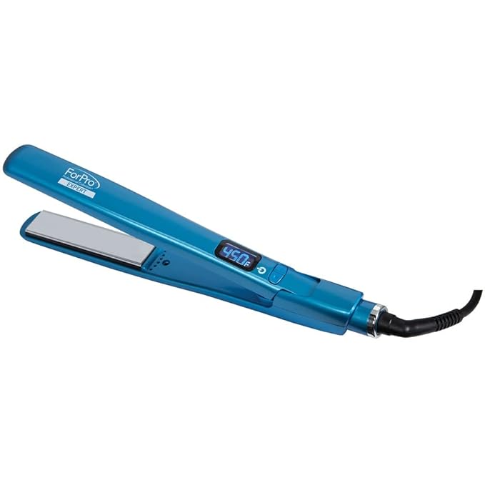 ForPro Professional Collection Expert Salon Hair Flat Iron Advanced Nano Silver Titanium Technology Ultra-Fast Heating with 7 Heat Settings LCD Screen 1