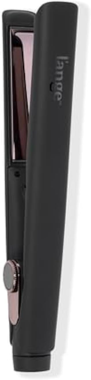 L'ANGE HAIR Le Titane Titanium Flat Iron | Hair Straightener with Curved Edges for Versatile Styling | Dual Voltage Flat Iron with Infrared Heat &amp Adjustable Temperature | 1 Black