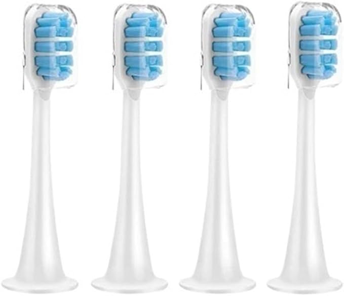 Compatible for Xiaomi Mijia T300/T500/T700 Replacement Brush Heads with Caps Sealed Package Soft(4Blue)
