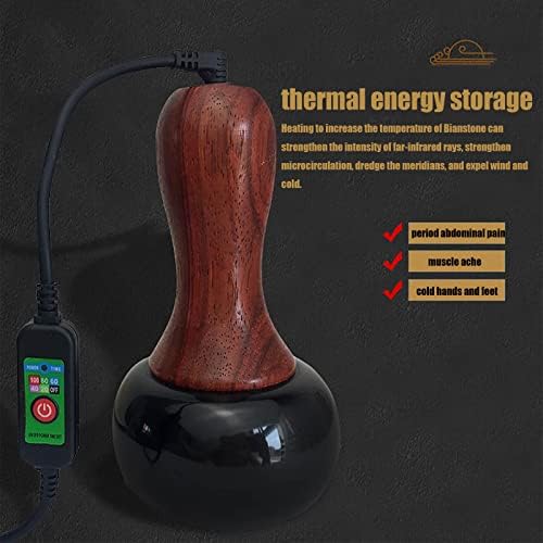 Massage Stones with Warmer Kit GuaSha Full Body Available Adjustable Temperature Natural Bian Stone Gua Sha Scraping Massager for Gua Sha Massage Home SPA Relaxation Treatment Pain Relief