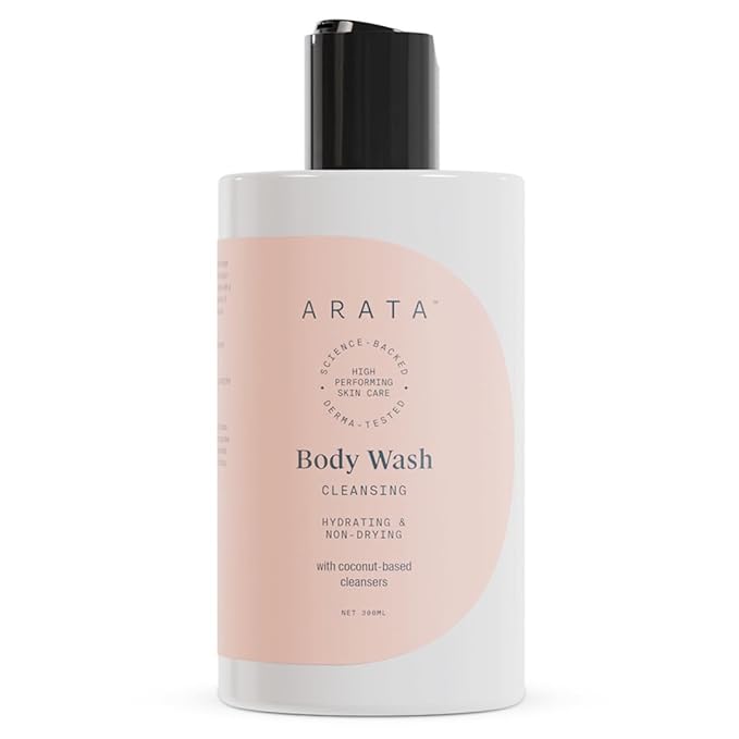 Arata Hydrating &amp Non-Drying Body Wash With Ayurvedic Coconut &amp Citrus | All Natural Vegan &amp Cruelty-Free | Gentle Cleansing For Women &amp Men | No SLS No Parabens - 10 Fl Oz