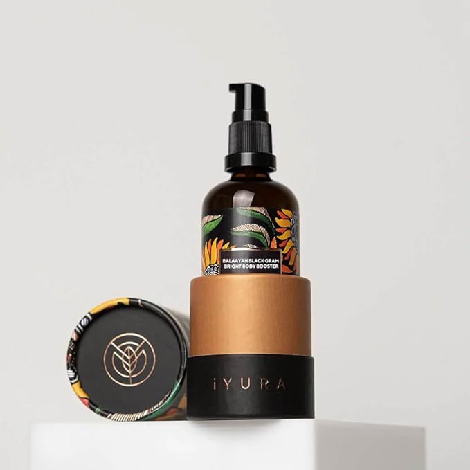 The Ayurveda Experience iYURA Balaayah Black Gram Bright Body Booster Oil | Ayurvedic Massage &amp Moisturizing Body Oil | Luxurious Fast-Absorbing &amp Non-Sticky | 3.38 fl oz