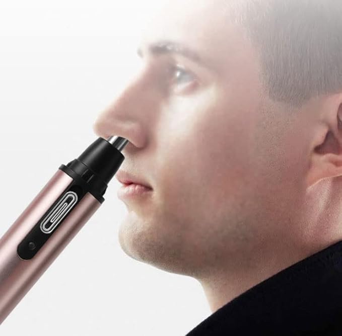 4 in 1 Nose Hair Trimmer and Eyebrow Trimmer USB Rechargeable Waterproof Eyebrow Razor Nasal Hair Trimming Tool for Travel Bathroom Camping Easy Cleansing (Color : Gold)