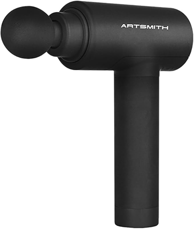 ARTSMITH Massage Gun Deep Tissue for Pain Relief Silent Back Massage Recovery &amp Pain Relief Back Muscle Massager with 5 Massages Heads &amp Carry Case Black (AS500SE)