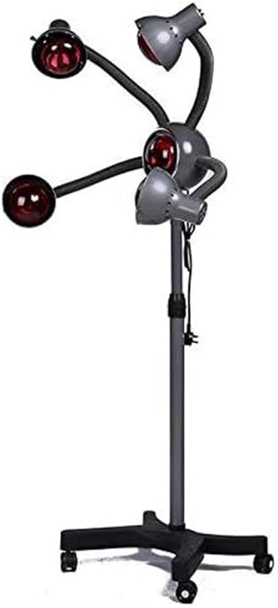 5 Head Infrared Heat Lamp Salon Hair Steamer 750W Hair Dryer Color Processor Spa Barber Adjustable Temperature Equipment with Rolling Wheels Bulbs
