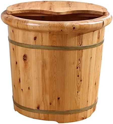 Foot Tub Wooden Foot Basin Reducing stress Cedar Massage Beads With Cover Foot Tub Foot Bath Barrel Foot Tub Footbath Barrel Footbath Foot massage foot Bath Wooden Bucket Foot Spa Household Wash Ba