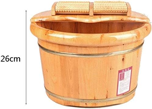 Foot Tub Wooden Foot Basin Household Gift Wooden Foot Tub Solid Wood Foot Tub Bucket Foot Spa Tub Massage Cedar Pedicure Barrels Household Foot Bath Barrel Foot Soaking Household Items Decoration (Col