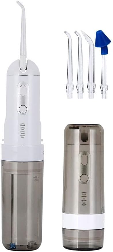 Water Flosser Oral irrigator for Teeth Cleaning 4 Pressure Modes- Rechargeable Oral Irrigator Waterproof Design - with a Powerful Battery for Home&ampTravel (Color : Gray)