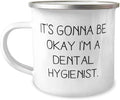 Sarcastic Dental hygienist Gifts It's Gonna Be Okay I'm a Birthday Gifts 12oz Camper Mug For Dental hygienist from Friends Toothbrush Toothpaste Dental floss Water pick Mouthwash Tongue