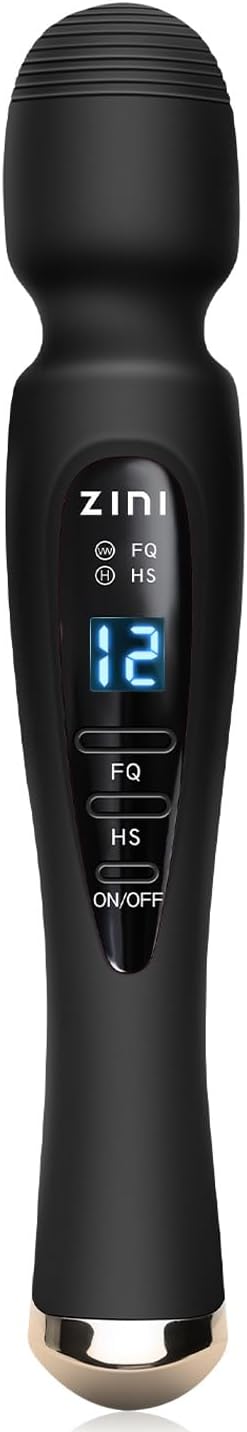 Cordless Massager with LCD Display Personal Massager for Pain Relief Powerful 12 Massage Modes Black