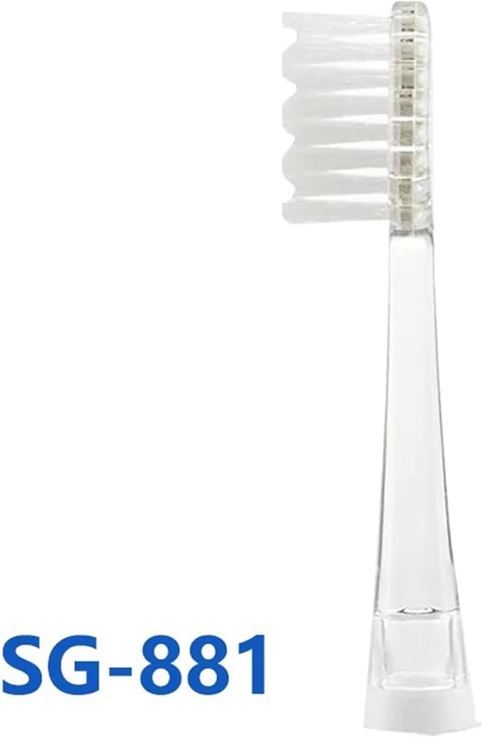 4 Pcs/Pack SG-881 Toothbrush Replacement HeadCompatibility for SG-906/915SG-612/623/628/621/677C5/C6/C8/C9EK6/EK7/EK2(Transparent)