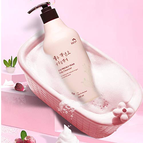 1 PC Prickly Pear Skin Cleanser Moisturizing Purifying Relieving Dry Bath Cleanser Shower Gel Skin Wash 500ml Pink