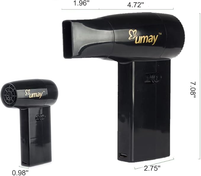 Cordless Hair Dryer Rechargeable Dry Art Painting Using with USB Output Air Work by Battery Suitable for Drying Painting Pet Hair Baby Skin Light Weight and Small Size Easy to Carry