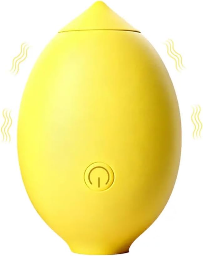 Little Lemon Shaped Handheld Massager Waterproof Silicone Relaxation Massager with 12 Intensity Modes Quiet Rechargeable Body Massager
