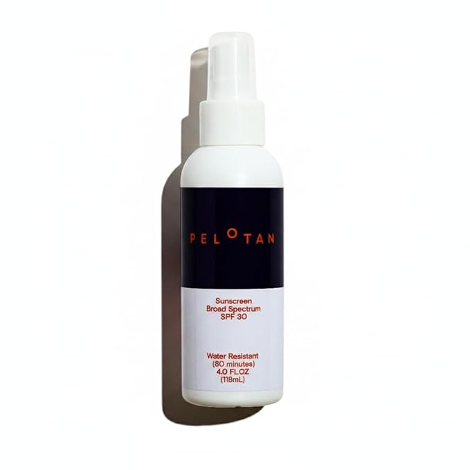 Pelotan Sports Sunscreen Spray SPF 30 (4 Fl Oz) - Lightweight Sweat‑Resistant Sun Protection for Cyclists &amp Runners – Used by Pro Athletes – For Sensitive Skin