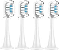 Replacement Brush Heads with Caps Sealed Package Soft for Sonic Electric Toothbrushes(4White)