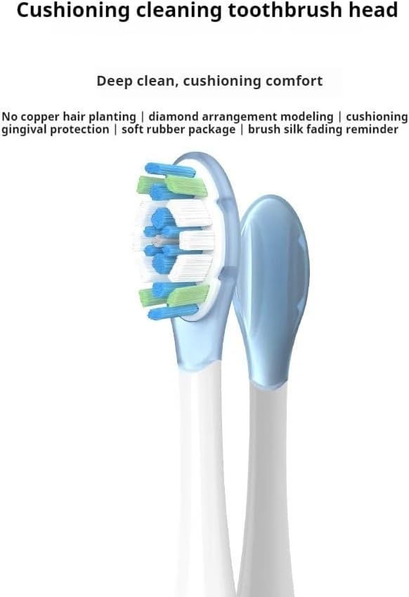 8PCS Replacement Brush Heads Compatible for MES609/610 Pro Sonic Electric Toothbrush Sealed Package(8 pcs Purple)