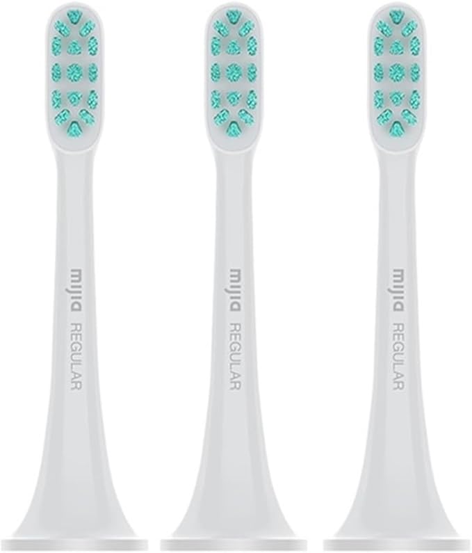3 Pieces Compatible with Xiaomi Mijia T300 T500 Toothbrush Heads Replacement(Ivory)