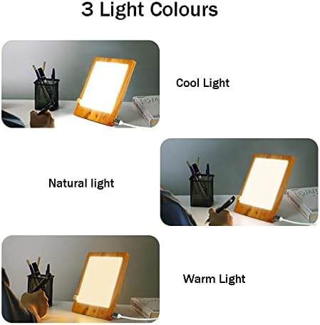 Enjoy Home R.S. LED Wood Grain Light Therapy Lamp Simulation of Daylight 4 Timing Mode Adjustable Brightness Warm Cool Color Temperature Sunlight Lamp