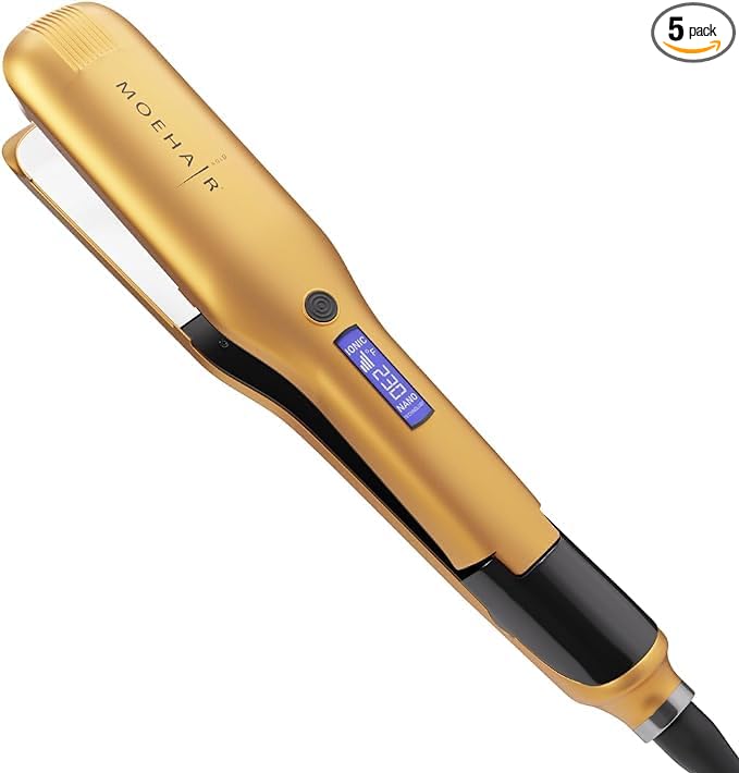 MOEHAIR Professional Titanium Ionic Flat Iron Hair Straightener for Straightening Waving Curling &amp Flip | 1.5 Ceramic Floating Plates | Adjustable Temperature | Auto Shut Off | for All Hair Ty