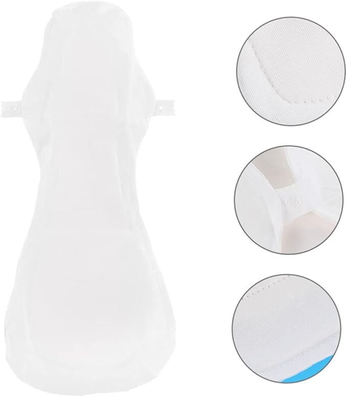 3Pcs Reusable Sanitary Pad Washable Mama Cloth Period Pads Reusable Menstrual Pads Cotton Absorbent Panty Liners Incontinence Pads Feminine Pads for Women Girls 270mm