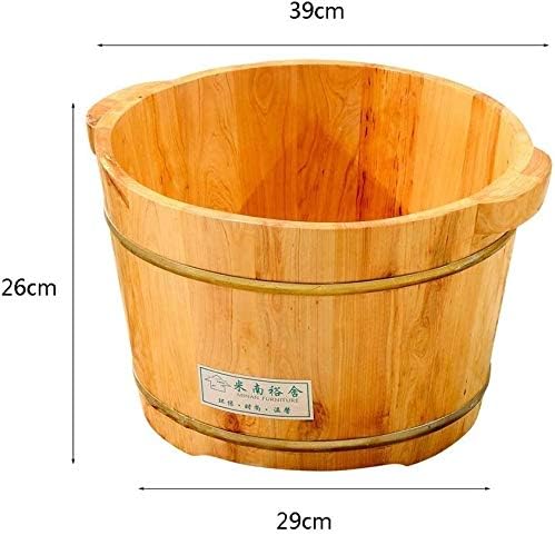 Foot Tub Wooden Foot Basin Household gift Solid Wood Natural Solid Wood Foot Tub Foot Bath Barrel Thicken Foot Basin Wooden Smooth and delicate pedicure bucket Foot Bath Foot Barrel Wooden Foot Soakin