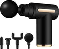 Muscle Massage Gun Mini Portable Massage Guns Electric Deep Tissue Percussion Massagers for Pain Relief 6 Speed Quiet Body Fascia Gun Handheld Muscle Massager for Athletes with 4 Heads (Black)