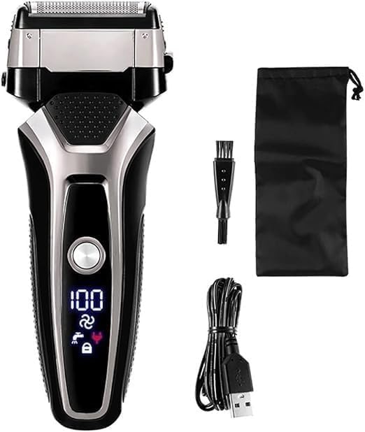 Men's Shaver USB Rechargeable Electric Shaver Stainless Steel Shaving Machine for Men 3D Triple Floating Blade Razor Shaver Barber Electric