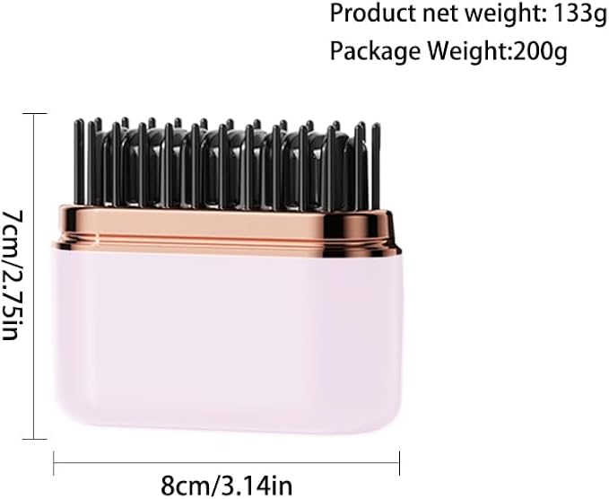 Electric Hot Comb StraightenerMini Hair Straightening CombCordless Rechargeable LCD Display USB Negative Ion Hair Styling Comb for BangsHome Travel Use Gift for Mom Grandmother (White)
