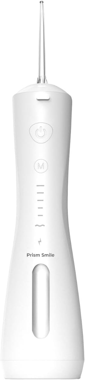 AquaFlux Water Flosser Cordless Dental Irrigator with 6 Modes 240ml Tank IPX7 Waterproof 30-Day Battery Life 8 Tips Included