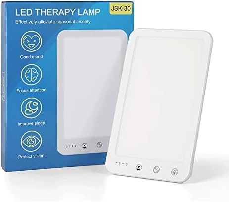 Light Therapy Lamp UV Free 10000 Lux with 5 Adjustable Brightness 4 Timers Sunlight Lamp LED for Home Office Travelling