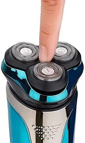 Men's Electric Shaver - Cordless Rechargeable 3D Rotary Shaver Razor for Men with Pop-up Sideburn Trimmer Wet and DryEasy to Operate and Store
