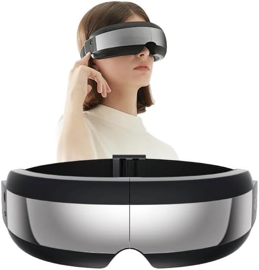 EZOO Smart Eye Massager with Visualization Window Five Built-in Modes and Adjustable Settings for Stress Relief Headaches and Sleep Aid