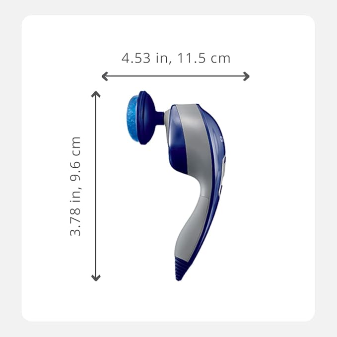 Homedics Thera-P Hot &amp Cold Handled Variable Speed Massager with 9 Custom Attachment for Sore or Overworked Muscles Blue