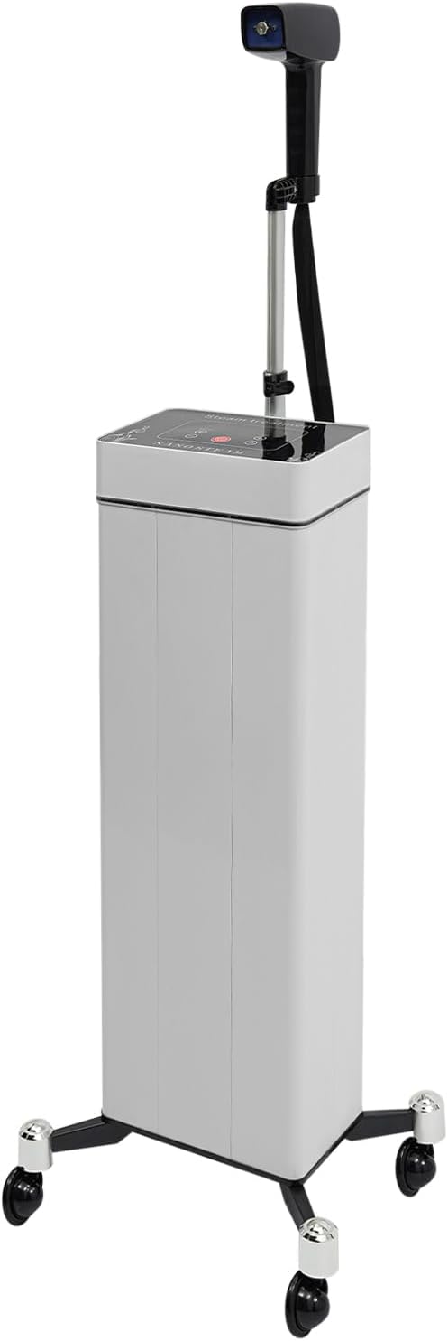 1200W/110V Adjustable Height Nano Hair Steamer Standing 3 in 1 Hair Steamer w/Removable Nozzle Standing10 Levels Fog Hair Color Processor SPA Steamer for Hair Salons Barber Stores (White)