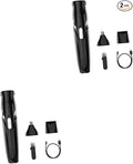 2 Sets Portable Nose Hair Trimmer for Men Women Manual Facial Hair Remover Precision Rounded Blades 360° Capture No Jamming