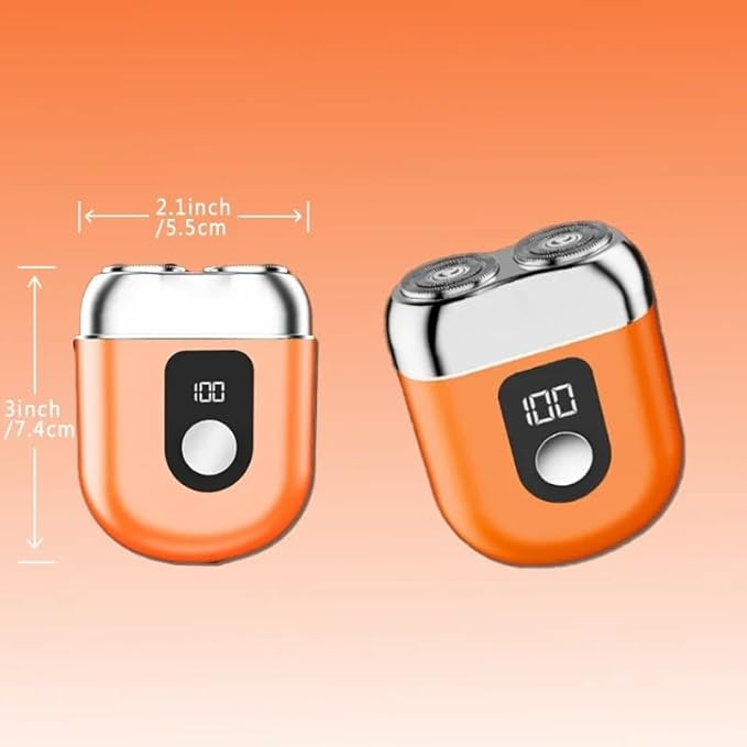 Men's Electric Shaver Razor Magnetic Head Mini Portable Double Head Razor Double Head Digital Display Razor Waterproof Shaver