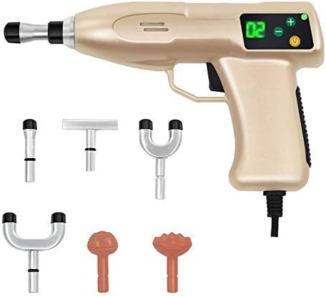 720N Chiropractic Adjusting Tool Instrument Electric Impulse Gun Actuator Massager Professional Massage Equipment Magnetic Therapy Massage Gun (Golden)